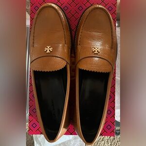 Brown tory burch classic loafer. Like new. Wore twice. 9.5.